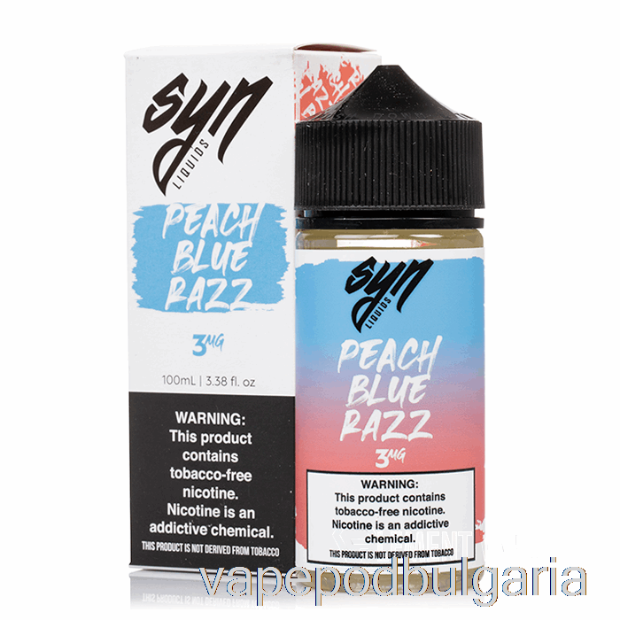 Vape Bulgaria Peach Blue Razz - син течност - 100мл 3мг